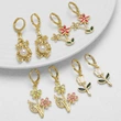 Jewelry Europe and the United States hot selling copper plated 18k gold rose flower pendant earrings erz09 earrings