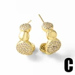 AS jewelry Europe and the United States hot selling full zircon round irregular gold-plated earrings eru48 earrings