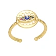 Clearance European and American hand jewelry colored gemstone zircon eye ring devil eye ring riq04