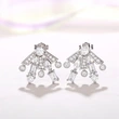 The same style of gorgeous fireworks earrings, sweet temperament, geometric zircon earrings, women's slim and fashionable earrings