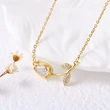 AS jewelry European and American hot-selling copper plated 18k gold pink brick rose pendant necklace clavicle chain nkt47