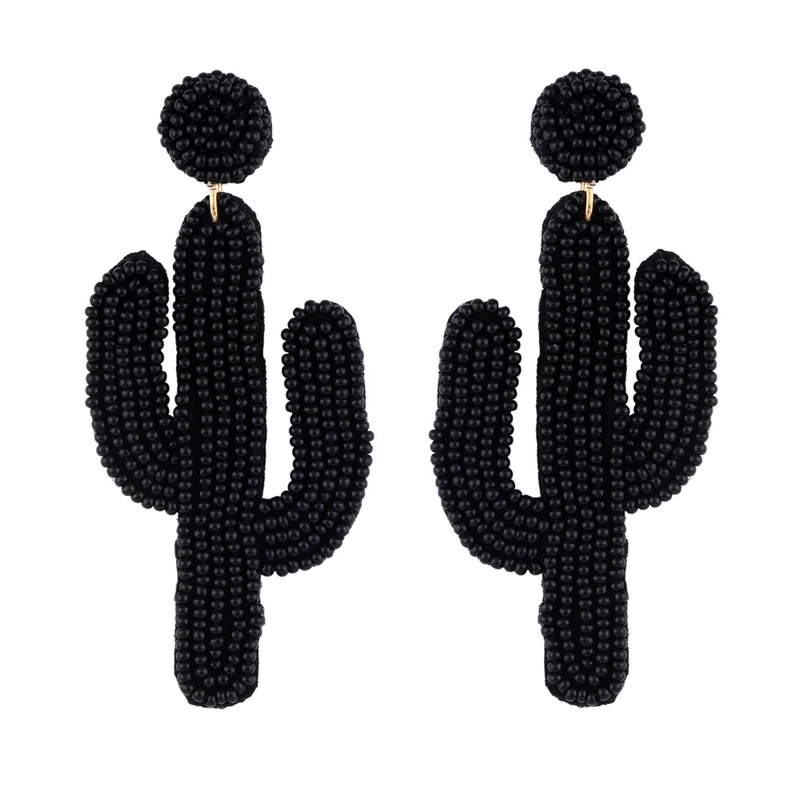Clearance sale hot selling rice bead earrings personality Bohemian cactus sewn rice bead earrings err16
