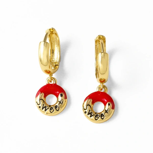 AS jewelry Europe and the United States hot selling donut oil drop earrings earrings copper plated 18k gold earrings earrings era056