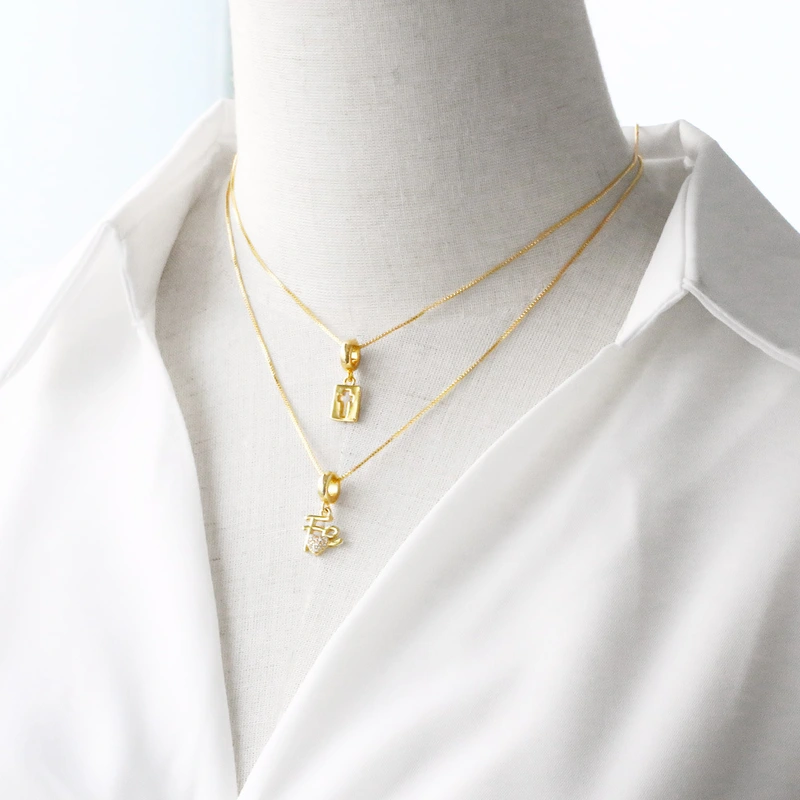 AS jewelry hot selling elephant cross fe necklace female copper plated 18k gold clavicle chain nks97