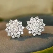 New style earrings for women, flower snowflake exquisite earrings, elegant and sweet, micro-inlaid zircon jewelry