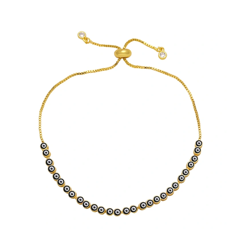 European and American style devil eye bracelet women's fashion colorful oil drop eye adjustable pull bracelet brj09