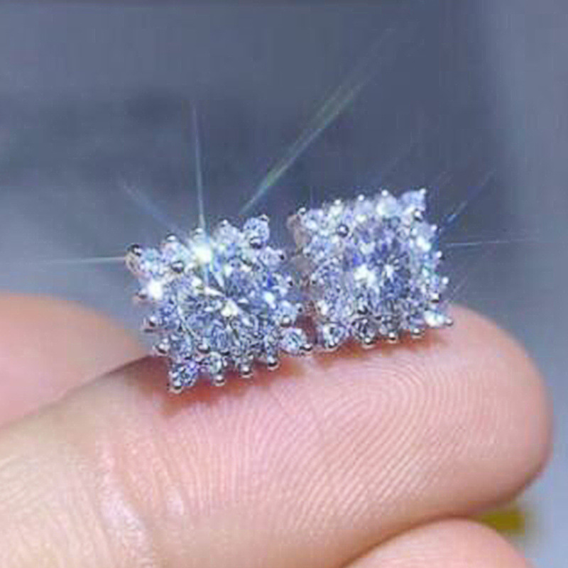 European and American fashion earrings, all-match square earrings inlaid with zircon, high-end jewelry source manufacturer for women