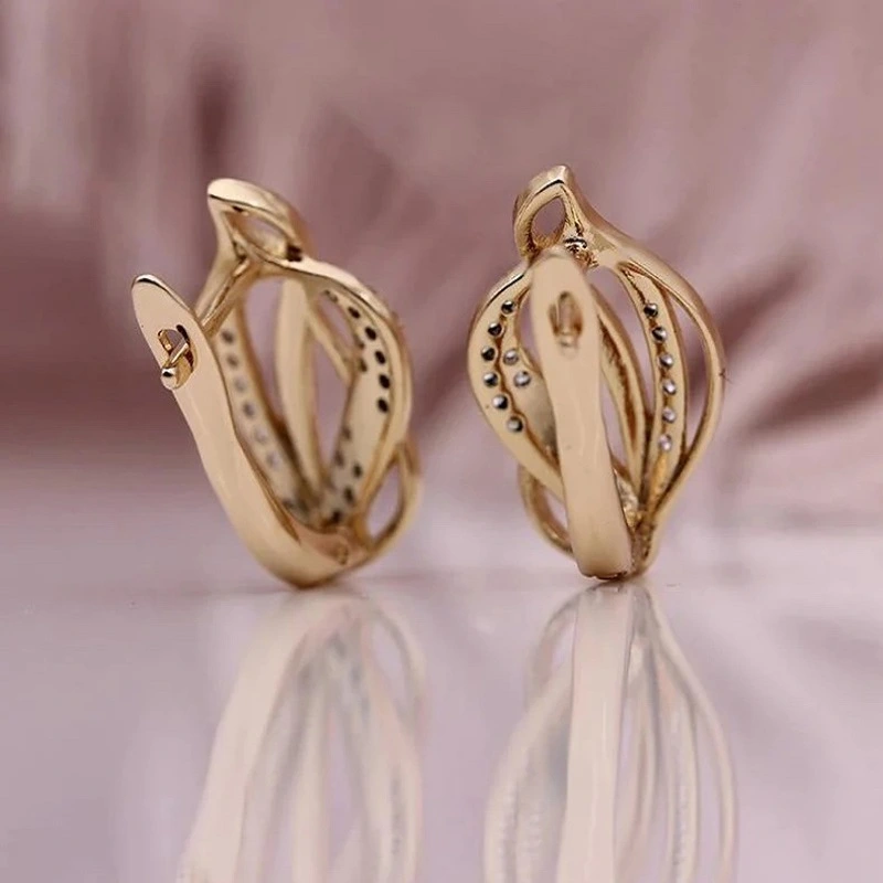 Korean style personalized all-match earrings twisted irregular earrings metal hollow design female earrings
