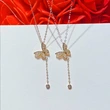 2022 new summer fairy style butterfly necklace light luxury niche design high-end ladies clavicle chain