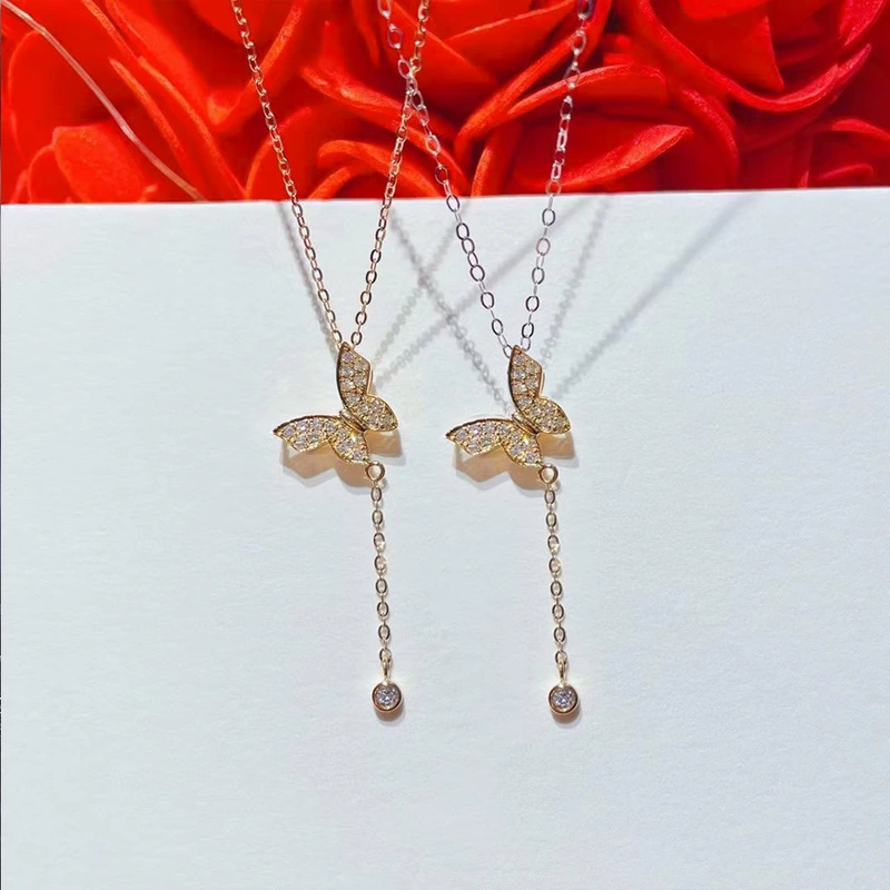 2022 new summer fairy style butterfly necklace light luxury niche design high-end ladies clavicle chain
