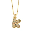 AS jewelry new color 26 English letters pendant necklace female inlaid zircon clavicle chain nkb031