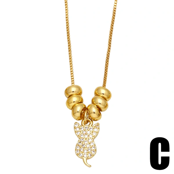 Internet celebrity niche design kitten necklace female summer new cute cat clavicle chain pendant nkb267