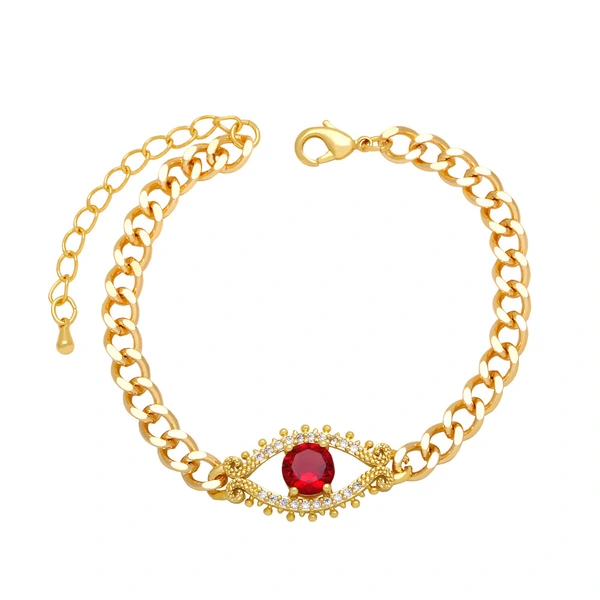 Clearance European and American Cuban chain devil eye bracelet men and women hip hop trend evil eye hand jewelry wholesale brj70