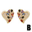 European and American jewelry love flower star earrings women's fashion personality micro-inlaid colored zircon earrings ert18