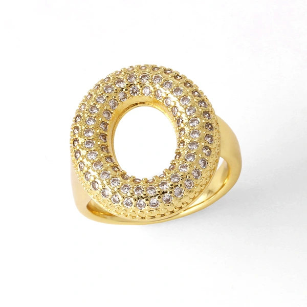 AS jewelry 26 English letters ring female gold-plated full zircon open ring rih31