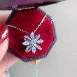 Korean fashion new necklace Qing new flower marquise zircon pendant necklace French sweater chain
