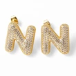 AS jewelry hot selling 26 English letters earrings gold-plated full zircon earrings female era009