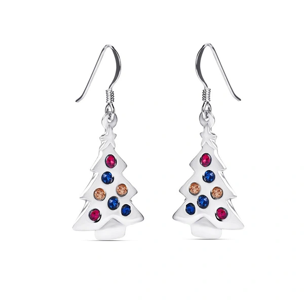 Christmas tree colorful earrings for women micro inlaid popular Christmas holiday earrings super hot fashion jewelry