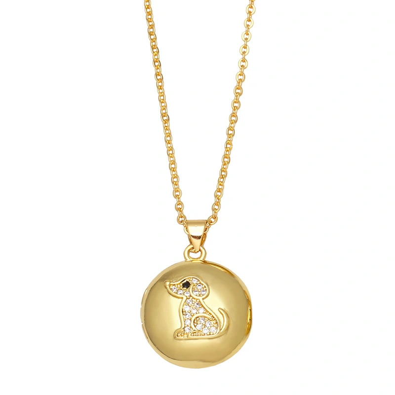 Clearance puppy necklace female clavicle chain net celebrity style diamond zircon animal kitten pendant necklace nkb414