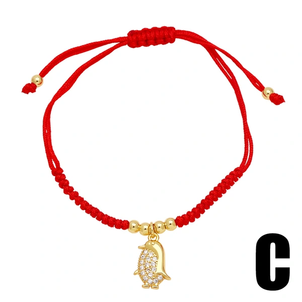 European and American hot-selling red string animal bracelet fashionable simple bird whale gold-plated bracelet bracelet female brm15