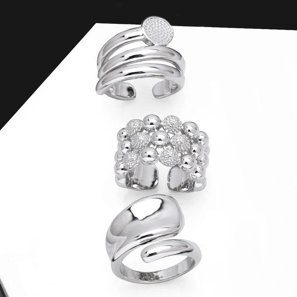 Clearance European and American jewelry round open ring niche retro double-layer gold-plated ring wholesale ris79