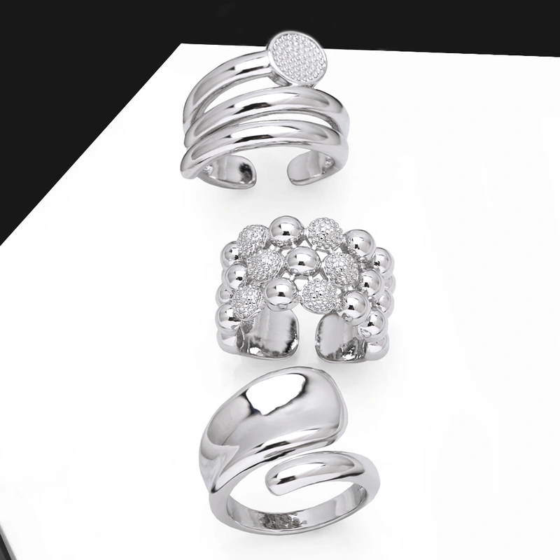 Clearance European and American jewelry round open ring niche retro double-layer gold-plated ring wholesale ris79