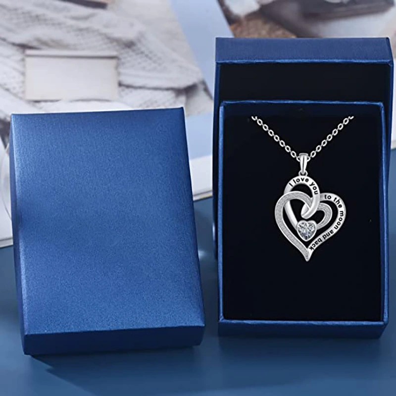  Hot selling double love necklace for women European and American heart-to-heart temperament pendant necklace exquisite heart-shaped necklace jewelry
