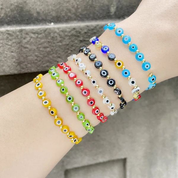 European and American retro Turkish devil eye bracelet 6mm color eye bracelet lucky bracelet brg95