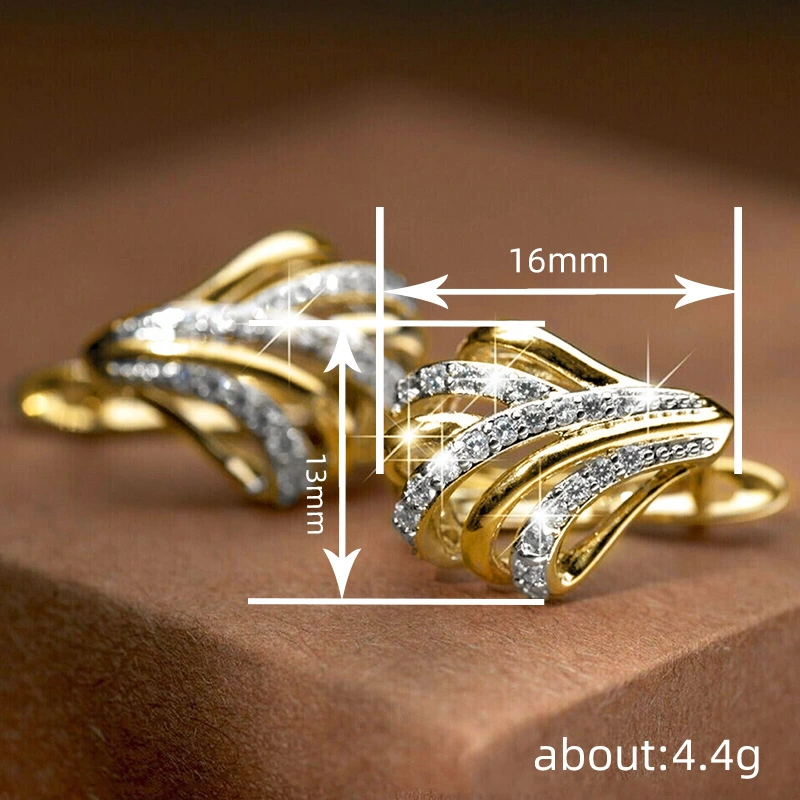 Factory direct sales design earrings for women, triangular ginkgo leaf earrings, elegant French chic style