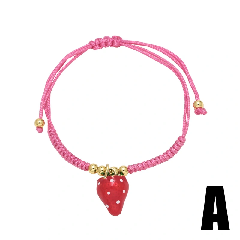 AS jewelry European and American new strawberry bear elephant bracelet female gold-plated adjustable hand rope brh82