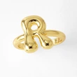 AS jewelry smooth 26 English letters ring female copper plated real gold open ring rih04