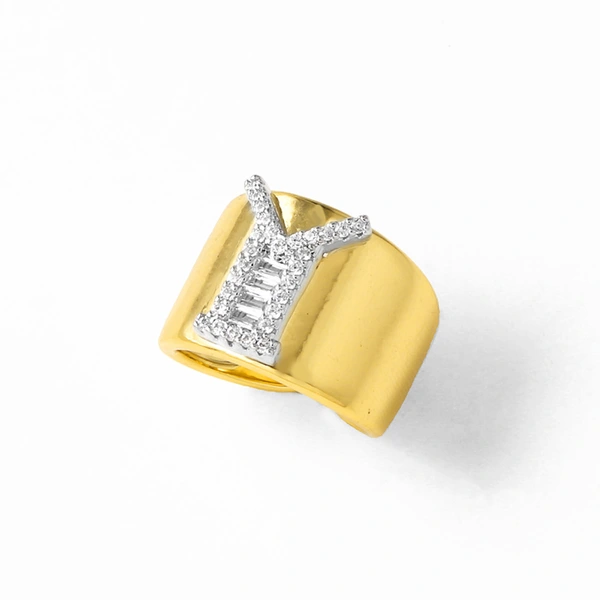 AS jewelry European and American hot-selling gold-plated glossy white K26 English letter ring ring rir75 ring