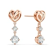 Live broadcast hot earrings elegant temperament love knot earrings small fresh heart piercing earrings
