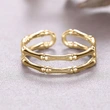  Fashion personality bamboo adjustable ring simple popular plain ring female super popular European and Korean jewelry