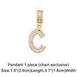 Hot selling zircon English letter necklace European and American fashion hip hop men and women 26 letter necklace nkb174