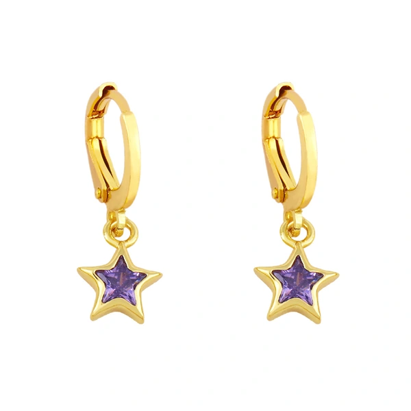 Clearance five-pointed star earrings temperament inlaid zircon simple earrings European and American trend personality star earrings ery71