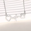    Cat paw necklace, European and American hot-selling heartbeat pattern clavicle necklace, fashionable heart-shaped necklace