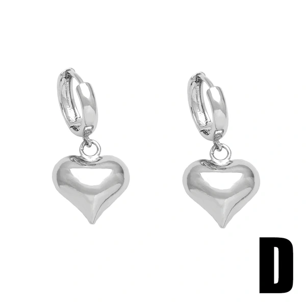 European and American simple fashion love earrings personality versatile retro round peach heart pendant earrings female ery67