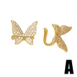 Clearance sale European and American inlaid zircon butterfly ear clip six-pointed star moon no ear piercing ear bone clip earring earrings female err92