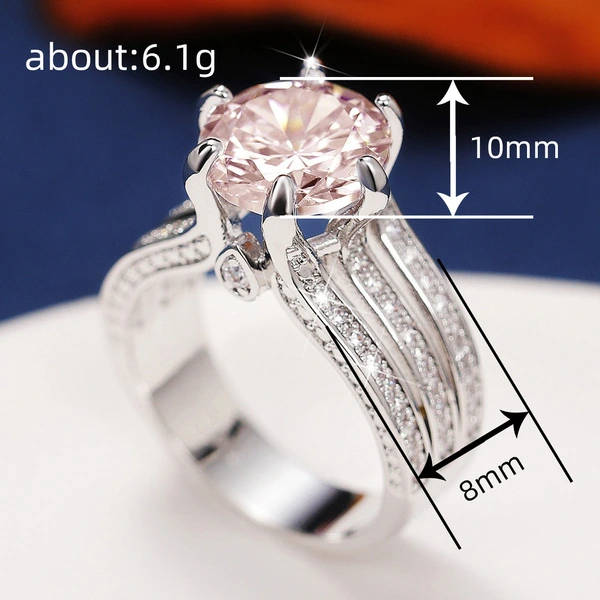 Luxury zircon full diamond ring light luxury elegant ring female fashion personality niche single ring