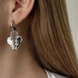  Broken zircon heart earrings cool style fashion light luxury design earrings personality temperament heart-shaped earrings