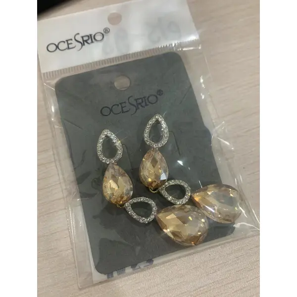 AS jewelry European and American new versatile wedding earrings women's water drop inlaid water drop earrings earrings erg89