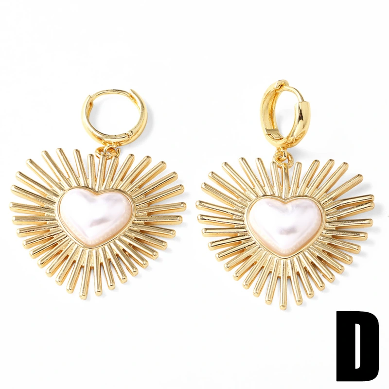 AS jewelry hot selling copper plated 18k gold pearl cross heart earrings earrings earrings erq64