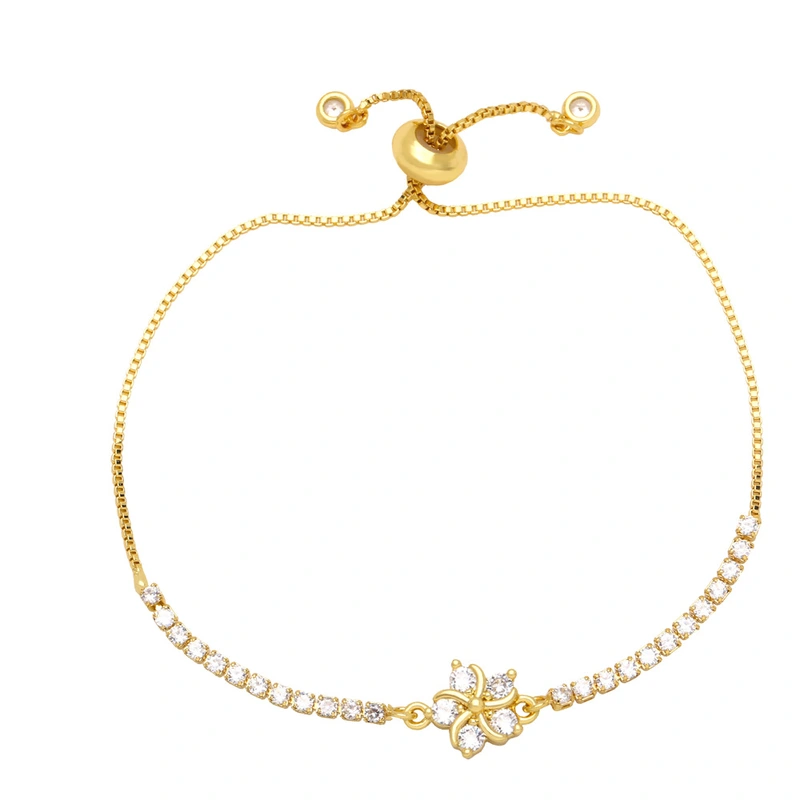 Zircon flower bracelet women's European and American simple niche design bracelet net celebrity personality hand jewelry brh17