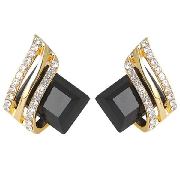 Temperament personality wing earrings new style trendy all-match round face earrings geometric quadrilateral elite female earrings