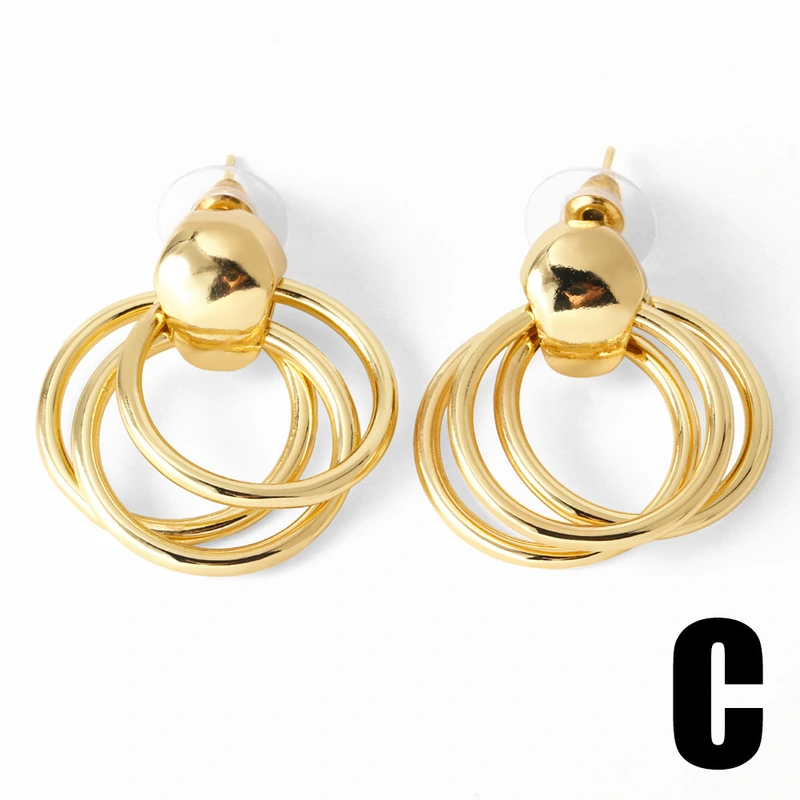 AS jewelry popular butterfly earrings women's gold-plated zircon two-color round earrings era363