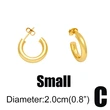 European and American hot-selling large circle earrings, simple and fashionable hip-hop C-shaped earrings, era287