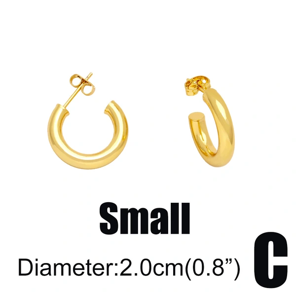 European and American hot-selling large circle earrings, simple and fashionable hip-hop C-shaped earrings, era287