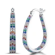 Bohemian style colorful earrings fresh and eye-catching inlaid zircon jewelry niche design earrings