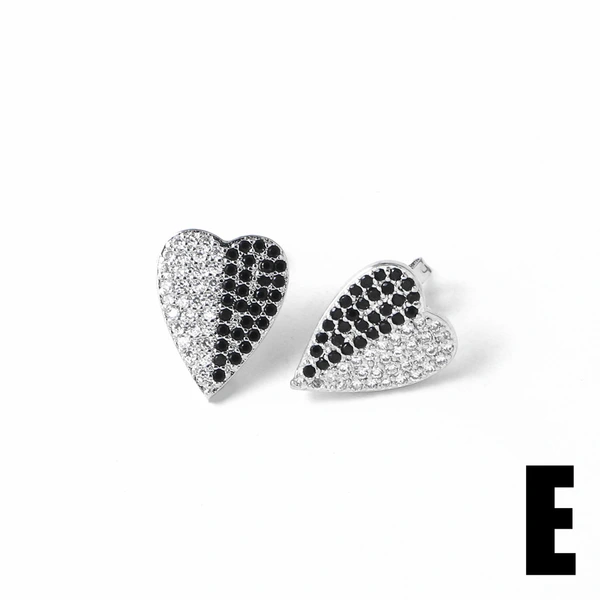 AS jewelry copper plated 18k gold heart inlaid zircon earrings earrings female era262